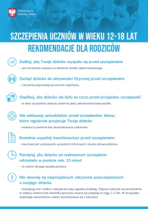 Szczepienia dzieci, które ukończyły 12. rok życia